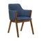 Armen Living Arcadia and Renzo 48" Round Blue and Walnut Wood 5 Piece Dining Set SETARDI5REWABLU48 - alternate 5